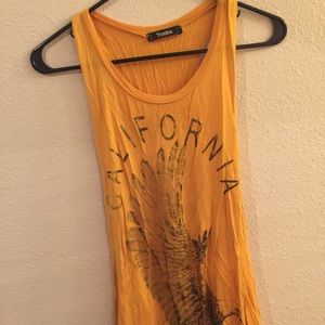 Mustard yellow open side tank top